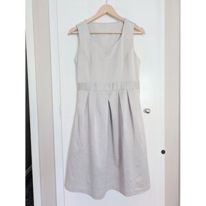 Classic Preppy A Line Pleated Sleeveless Dress Satin Party Cocktail Fits like XS